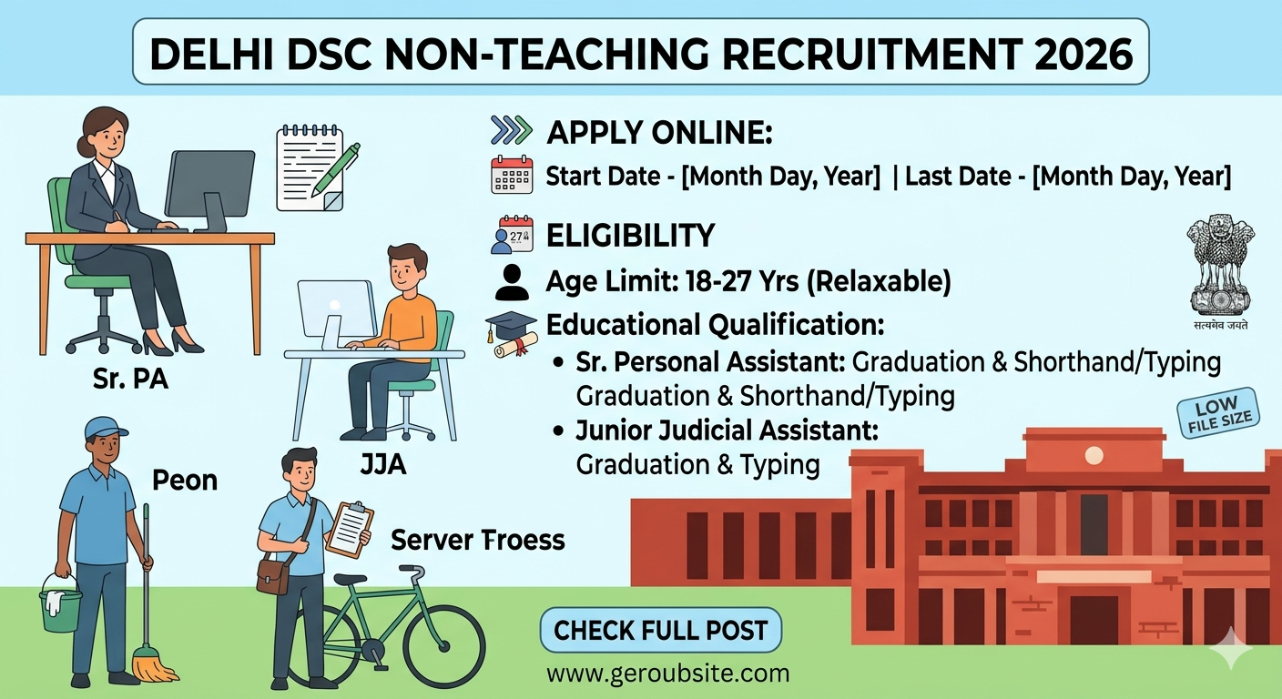 Delhi Dsc Non Teaching 2026 Apply Online Last Date Eligibility